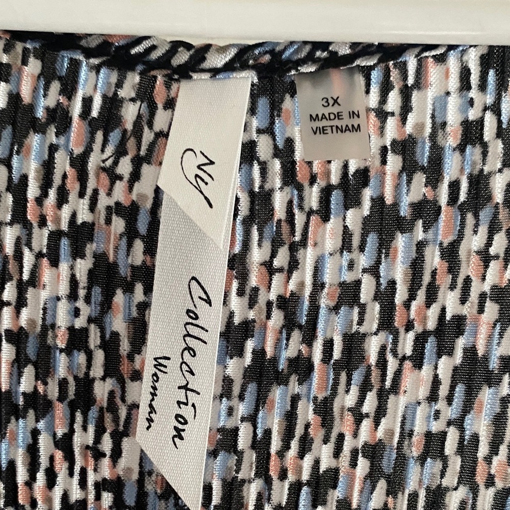 NY Collection Navy & White Printed Midi Dress - Picture 2 of 7